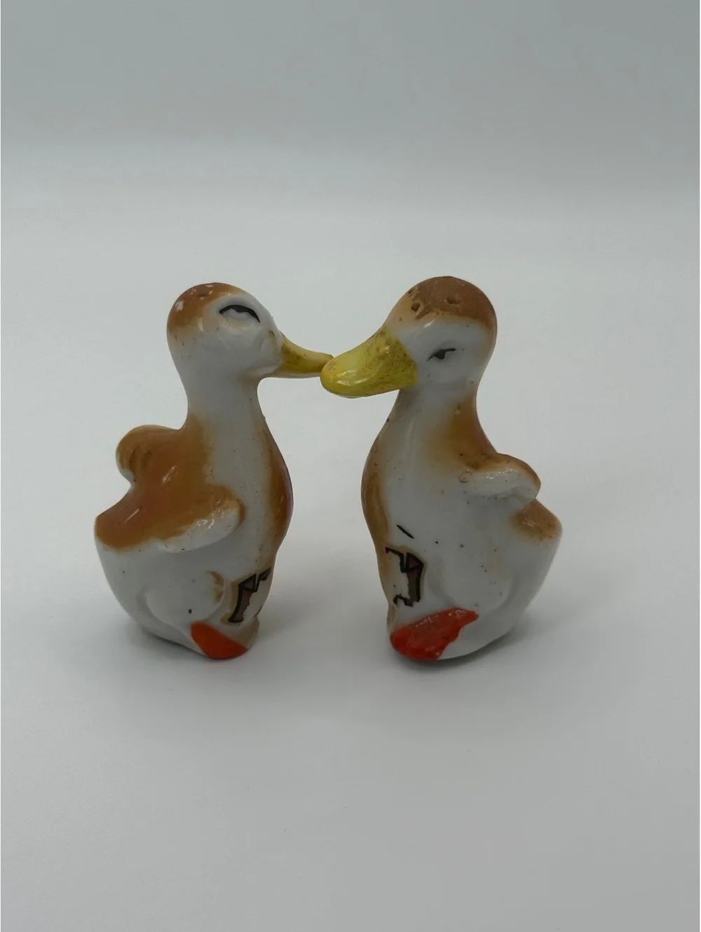 Vintage Duck Salt Pepper Shakers Ceramic Figural Pair Kitchen Decor, Cute